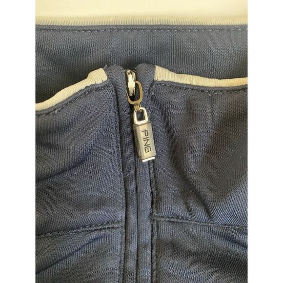 Mens PING 1/4 Zip Golf Sweatshirt Long Sleeve Navy Blue Large - Picture 4 of 7